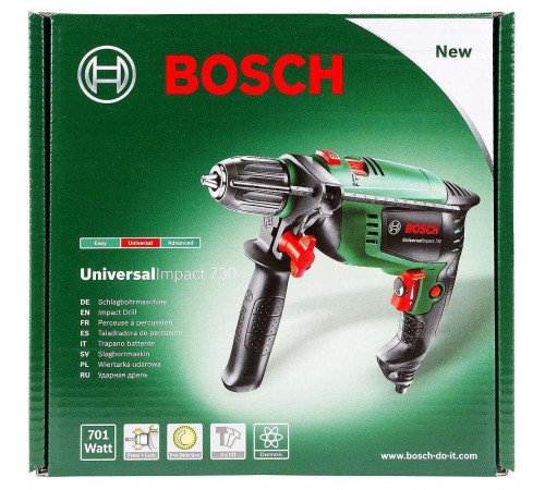 Сетевая ударная дрель Bosch UniversalImpact 730, 700Вт, картон (0603131022)