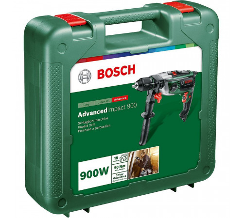 Сетевая ударная дрель Bosch AdvancedImpact 900, 900Вт, кейс (0603174020)