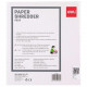 Шредер Deli Shred capacity: 5 Shred size: 4*25 Working time: 5min Bin capacity: 17L