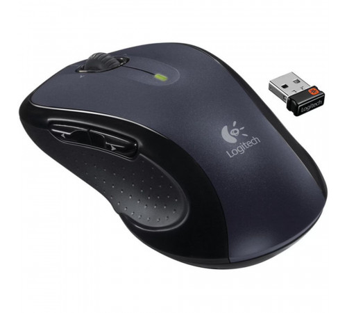 Мышь Logitech M510 Black |910-001826| черная, 7 кнопок, 1000 dpi, USB Unifying 2,4GHz, |910-001826| эргономичная, резиновые вставки, колесико прокрутки с построчным режимом (022126)