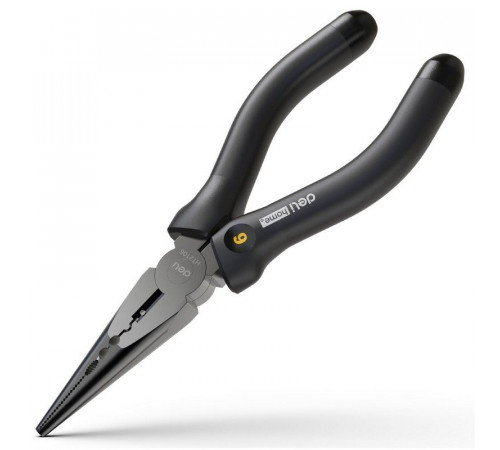 Длинногубцы Deli Home Series Black HT2106 160мм, эксклюзивный дизайн, рукоятка из высококачественного софттач пластика