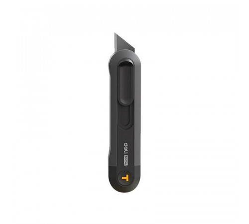 Технический нож "Home Series Black" Deli HT4008  Т-образное лезвие с механизмом автоматического возврата, эксклюзивный дизайн, корпус из высококачественного софттач пластика