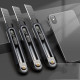 Технический нож "Home Series Black" Deli HT4018  ширина лезвия 18мм, эксклюзивный дизайн, корпус из высококачественного софттач пластика