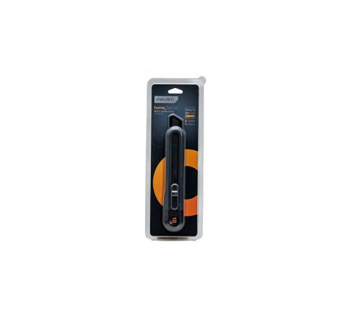 Технический нож "Home Series Black" Deli HT4018  ширина лезвия 18мм, эксклюзивный дизайн, корпус из высококачественного софттач пластика
