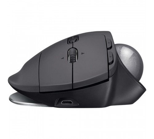 Мышь-трекбол Logitech MX Ergo |910-005179| черный, оптический светодиодный сенсор 512-2048dpi, |910-005179| Bluetooth+2.4G, эргономичный дизайн, 8 кнопок, АКБ до 4мес., правый хват