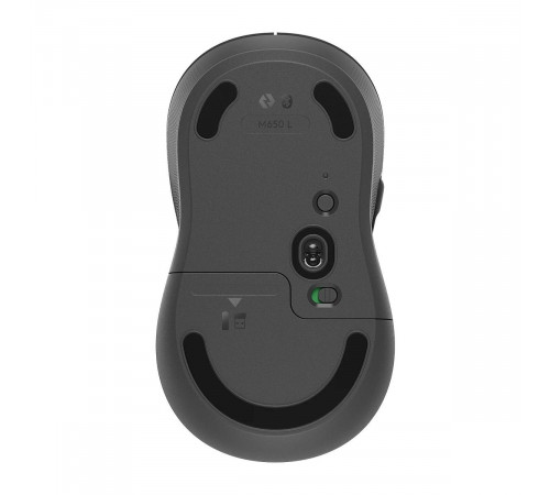Мышь беспроводная Logitech M650L Signature Graphite |910-006236| темно-серая, 400-4000 dpi, |910-006236| Bluetooth + 2.4G, 5 кнопок, АА-батарейка, полноразмерная, правый хват