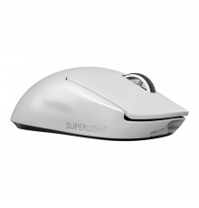 Мышь игровая Logitech G PRO X Superlight White |910-005942| белая, беспроводная Lightspeed, cенсор |910-005942| Hero 25K 100-25600dpi, 5 кнопок, облегченная 63гр, правый хват