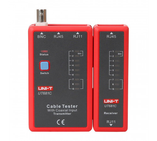 Прочие измерители UNI-T Кабельный тестер UT681C , RJ45, RJ 11/12 и BNC