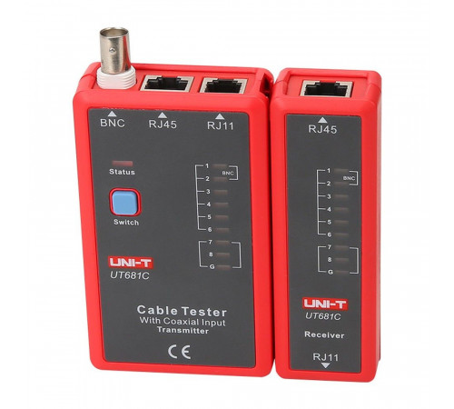 Прочие измерители UNI-T Кабельный тестер UT681C , RJ45, RJ 11/12 и BNC