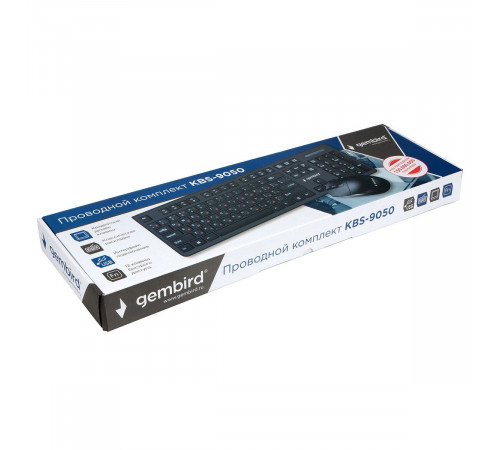 Комплект кл-ра+мышь пров. Gembird KBS-9050 черн.,104кл, 3кн., каб.1.5м (KBS-9050) (270906) {20}