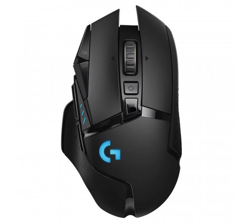 Мышь игровая Logitech G502 Lightspeed |910-005567| черная, 11 кнопок, 25600dpi (Hero 25K), RGB подсветка, беспроводная 2.4G / проводная USB 2.1м, под правую руку