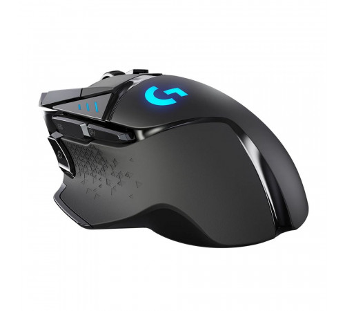 Мышь игровая Logitech G502 Lightspeed |910-005567| черная, 11 кнопок, 25600dpi (Hero 25K), RGB подсветка, беспроводная 2.4G / проводная USB 2.1м, под правую руку