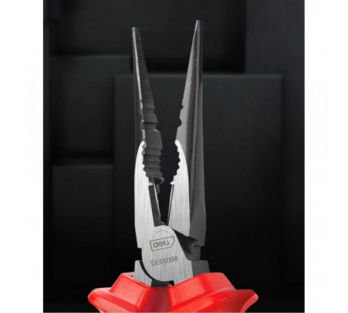 Диэлектрические удлиненные плоскогубцы Deli DL512108 200мм, сталь Cr-V, сертификат VDE для работ под напряжением до 1000 В
