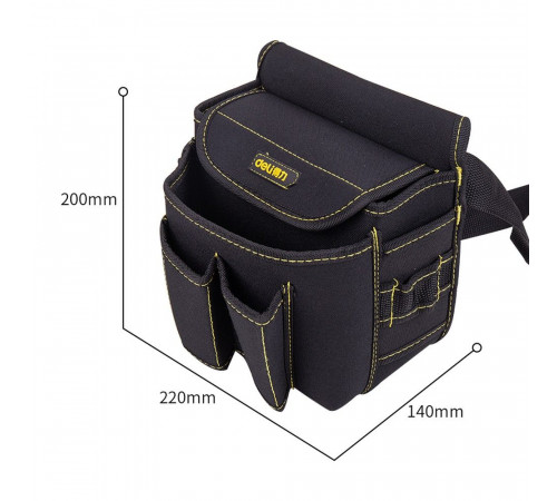 Поясная сумка монтажника Deli DL-P4 220 x 200 x 140мм, 6 карманов, ткань Оксфорд 600D