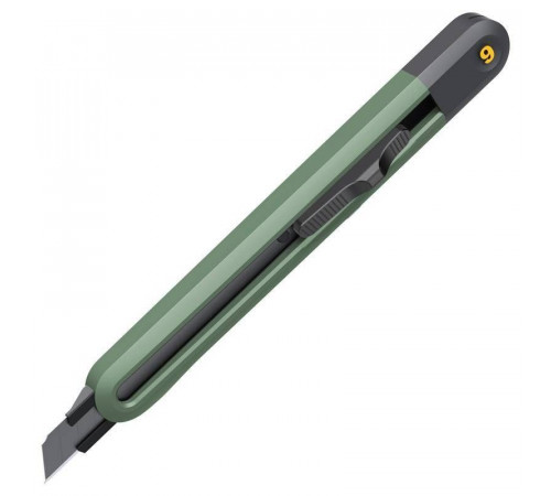 Технический нож "Home Series Green" Deli HT4009L  ширина лезвия 9мм, эксклюзивный дизайн, корпус из высококачественного софттач пластика