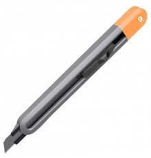 Технический нож "Home Series Gray" Deli HT4009C  ширина лезвия 9мм, эксклюзивный дизайн, корпус из высококачественного софттач пластика