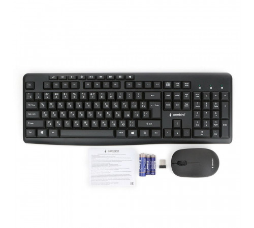 Комплект клавиатура и мышь Gembird  KBS-9400 черн, м/медиа, 113кл. 2.4ГГц, 1000 DPI черн, м/медиа, 113кл. 2.4ГГц, 1000 DPI (270807)