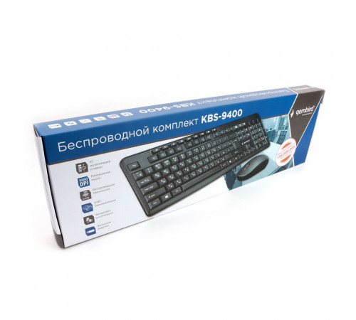 Комплект клавиатура и мышь Gembird  KBS-9400 черн, м/медиа, 113кл. 2.4ГГц, 1000 DPI черн, м/медиа, 113кл. 2.4ГГц, 1000 DPI (270807)