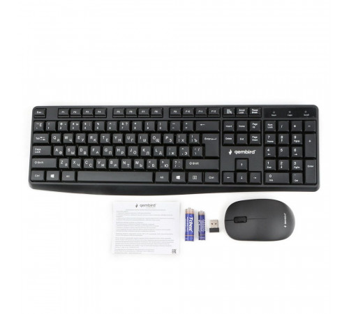 Комплект клавиатура и мышь Gembird KBS-9300 черн., 104 кл, 2.4ГГц, 1000 DPI черн., 104 кл, 2.4ГГц, 1000 DPI (270753)