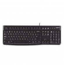 Клавиатура Logitech K120 черная, офисная, 104 клавиши, защита от воды |920-002583| USB 1.5м, RTL