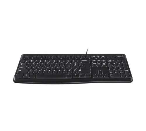 Клавиатура Logitech K120 черная, офисная, 104 клавиши, защита от воды |920-002583| USB 1.5м, RTL