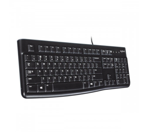 Клавиатура Logitech K120 черная, офисная, 104 клавиши, защита от воды |920-002583| USB 1.5м, RTL