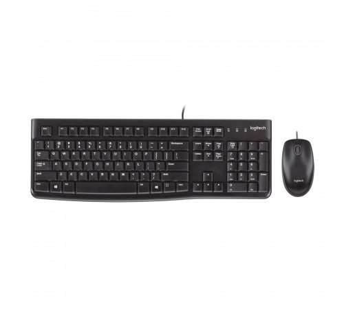 Комплект клавиатура и мышь LogitechDesktop MK120 (920-002561) клавиатура K120 черная, 104 клавиши с защитой от воды |920-002589| Клавиатура K120, мышь M100, цвет черный, USB, RTL