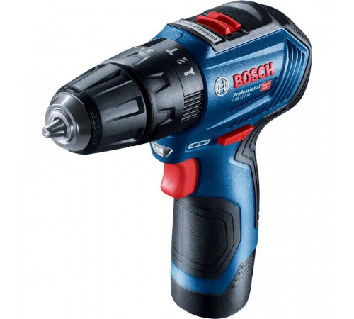 Аккумуляторная ударная дрель-шуруповерт Bosch GSB 12V-30 (2АКБ и ЗУ), 12В, 2А*ч, кейс (06019G9120)