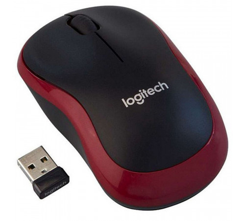 Мышь беспроводная Lgitech M185 Red красная, оптическая, 1000dpi, 2.4GHz, USB-ресивер Logitech Unifying®