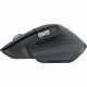 Мышь беспроводная Logitech MX Master 3S Graphite черная, 200-8000 dpi (Darkfield high precision), Bluetooth+2.4 GHz USB-ресивер (Logitech Unifying®), 7 кнопок, перезаряжаемая литий-полимерная батарея (500 мА·ч)