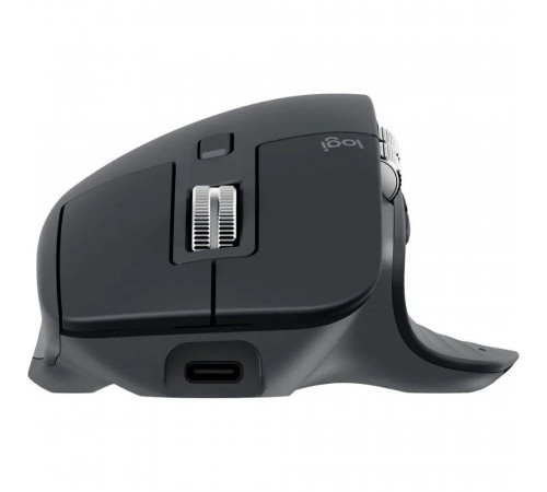 Мышь беспроводная Logitech MX Master 3S Graphite черная, 200-8000 dpi (Darkfield high precision), Bluetooth+2.4 GHz USB-ресивер (Logitech Unifying®), 7 кнопок, перезаряжаемая литий-полимерная батарея (500 мА·ч)