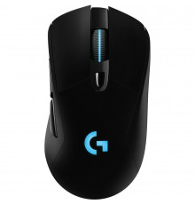 Мышь игровая Logitech G703 Lightspeed черная, сенсор 100-25600dpi (Hero25K), беспроводная 2.4GHz + USB 1,8м, 5 программируемых кнопок + колесо прокрутки, RGB-подсветка, под правую руку