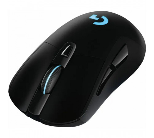 Мышь игровая Logitech G703 Lightspeed черная, сенсор 100-25600dpi (Hero25K), беспроводная 2.4GHz + USB 1,8м, 5 программируемых кнопок + колесо прокрутки, RGB-подсветка, под правую руку