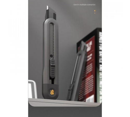 Набор технических ножей "Home Series Black" Deli HT4003 (ножи 9мм+18мм+Т-образный), эксклюзивный дизайн, корпус из высококачественного софттач пластика