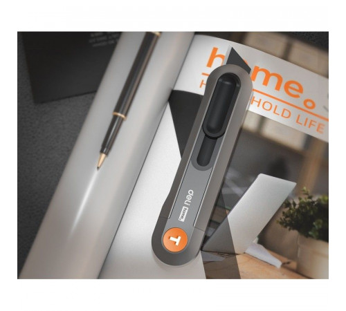 Набор технических ножей "Home Series Gray" Deli HT4003C (ножи 9мм+18мм+Т-образный), эксклюзивный дизайн, корпус из высококачественного софттач пластика