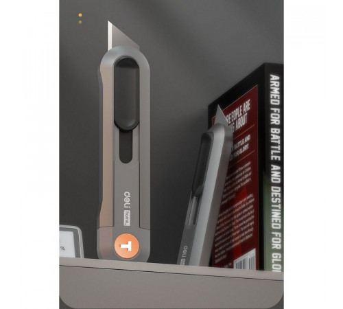 Набор технических ножей "Home Series Gray" Deli HT4003C (ножи 9мм+18мм+Т-образный), эксклюзивный дизайн, корпус из высококачественного софттач пластика