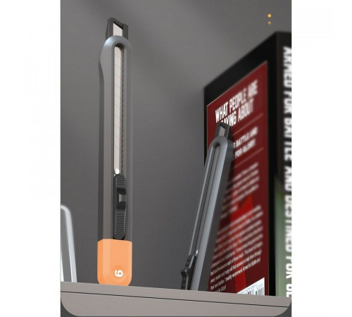 Набор технических ножей "Home Series Gray" Deli Bad Pack  HT4003C (ножи 9мм+18мм+Т-образный), эксклюзивный дизайн, корпус из высококачественного софттач пластика