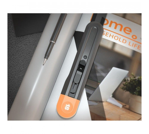 Набор технических ножей "Home Series Gray" Deli HT4003C (ножи 9мм+18мм+Т-образный), эксклюзивный дизайн, корпус из высококачественного софттач пластика
