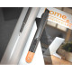 Набор технических ножей "Home Series Gray" Deli HT4003C (ножи 9мм+18мм+Т-образный), эксклюзивный дизайн, корпус из высококачественного софттач пластика