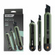 Набор технических ножей "Home Series Green" Deli Bad Pack  HT4003L (ножи 9мм+18мм+Т-образный), эксклюзивный дизайн, корпус из высококачественного софттач пластика