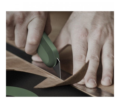 Набор технических ножей "Home Series Green" Deli HT4003L (ножи 9мм+18мм+Т-образный), эксклюзивный дизайн, корпус из высококачественного софттач пластика
