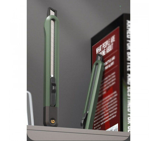 Набор технических ножей "Home Series Green" Deli HT4003L (ножи 9мм+18мм+Т-образный), эксклюзивный дизайн, корпус из высококачественного софттач пластика