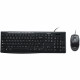 Комплект клавиатура и мышь Logitech  Desktop MK200 цвет черный, клавиатура 112 клавиш (8 мультимедиа), USB 1.8м, мышь 1000dpi, USB 1.8м, RTL
