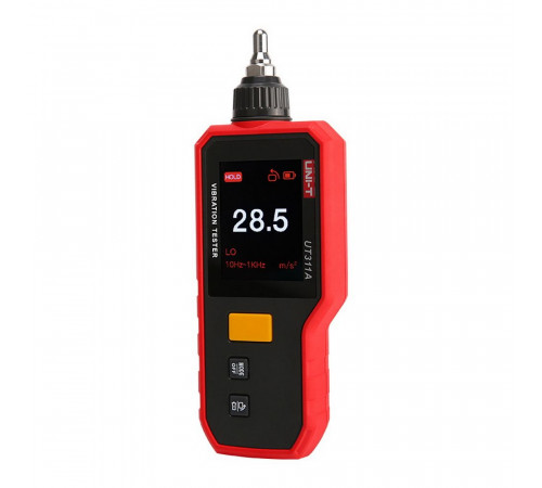 Виброметр UNI-T UT311A Ускорение (O-P): 0,1~199,9 м/с2, частотная характеристика: 10 Гц-15 кГц, Скорость (RMS): 0,1 - 199,9 мм/с, частотная характеристика: 10 Гц - 1,5 кГц, Смещение (PP): 0,001 ~ 1999 мкм, частотная характеристика: 10 Гц - 1 кГц фонарик, 