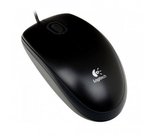 Мышь Logitech B100 Black черная, оптическая 800dpi, USB, 1.8м, {10}, (041271)