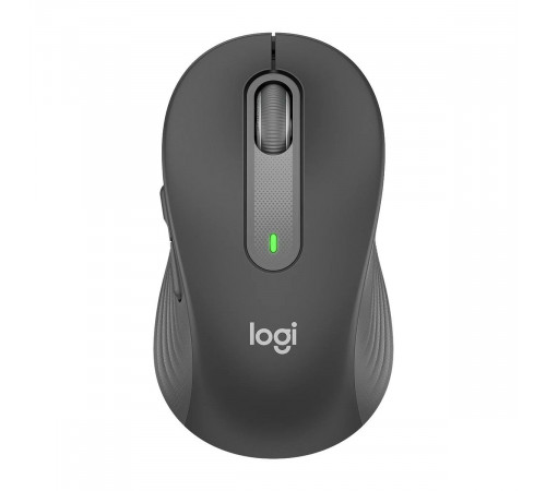 Мышь беспроводная Logitech M650 Signature Graphite темно-серая, 400-4000 dpi, Bluetooth + 2.4G, 5 кнопок, АА-батарейка, полноразмерная, правый хват