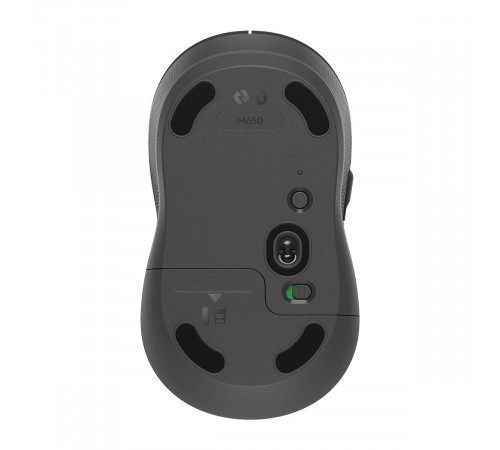 Мышь беспроводная Logitech M650 Signature Graphite темно-серая, 400-4000 dpi, Bluetooth + 2.4G, 5 кнопок, АА-батарейка, полноразмерная, правый хват