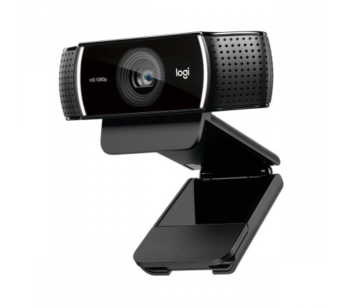 Веб-камера Logitech C922 Pro HD Stream для стримминга, черная, 2Mp, HD 720p@60fps (1080p@30fps max), автофокус, угол обзора 78°, лицензия XSplit на 3мес, штатив, USB2.0, кабель 1.5м