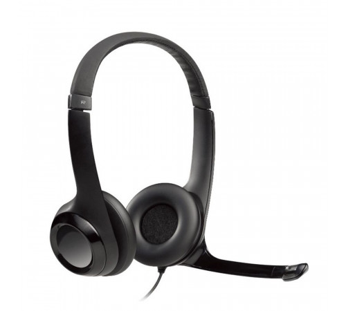 Гарнитура Logitech H390 черная, USB, 20-20000 Гц, накладная конструкция, поворотный микрофон, кабель 2.4м