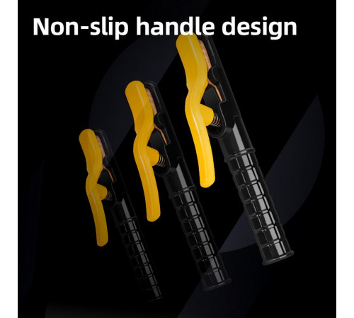 Электрододержатель Deli DL23500A  500гр, макс. сила тока 500A, длина 295мм, диаметр электрода 6,3-10мм, площадь поперечного сечения кабеля 70-95 кв.мм